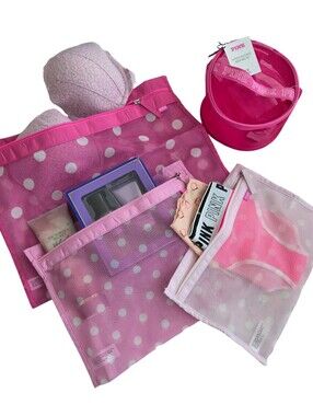 PINK4-PIECE DELICATES WASH BAG SET travel Set